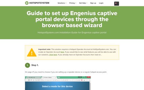 Engenius captive portal - HotspotSystem