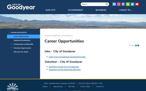 Career Opportunities | City of Goodyear