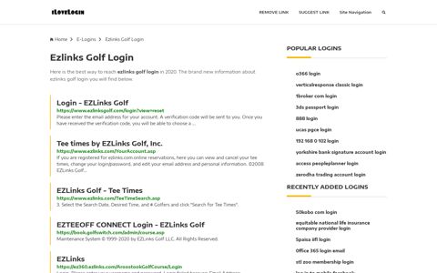 Ezlinks Golf Login ❤️ One Click Access - iLoveLogin