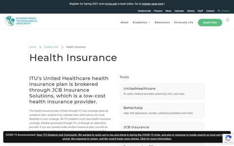 Health Insurance - ITU - International Technological University