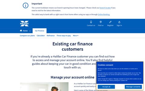 Existing customers | Car Finance | Halifax