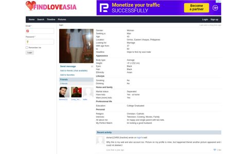 login - Profile - FindLoveAsia.com | Leading Free Asian Dating ...