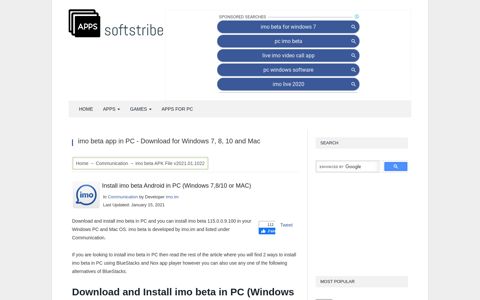 imo beta app in PC - Download for Windows - Softstribe