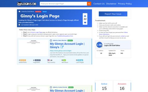 Ginny's Login Page - Logins-DB
