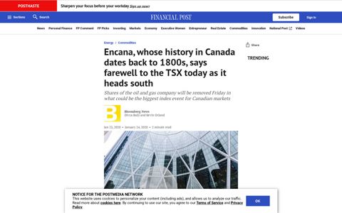 Encana, whose history in Canada dates back to 1800s, says ...