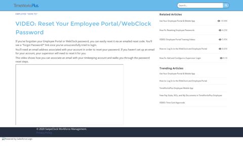 VIDEO: Reset Your Employee Portal/WebClock Password