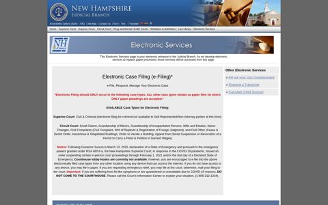 E-filing - New Hampshire Judicial Branch