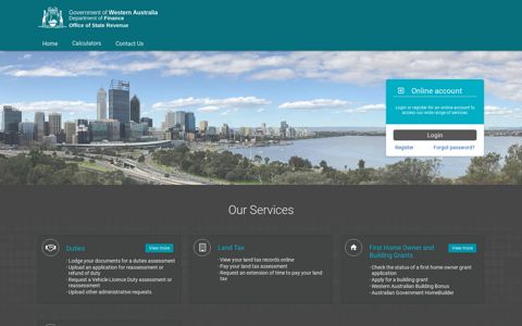 Online Services Portal - Department of Finance