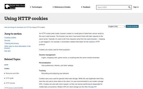 Using HTTP cookies - HTTP | MDN