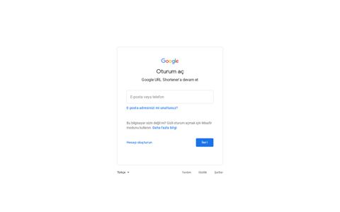 Google URL Shortener - Google Accounts