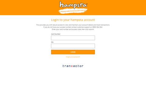 Login to your hampsta account - Tranxactor