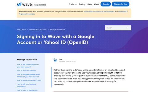 Signing in to Wave with a Google Account or Yahoo! ID ...