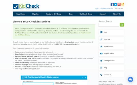 License Your Check-in Stations - KidCheck