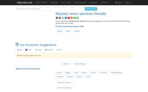 Mystats xerox services Results For Websites Listing