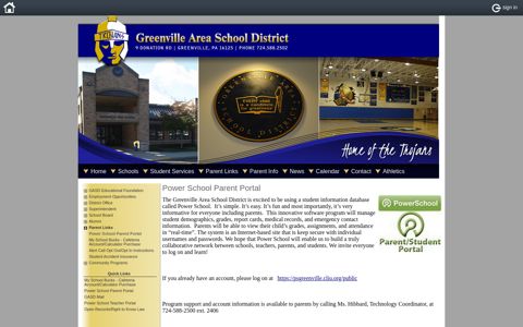 Power School Parent Portal - Greenville Area School District