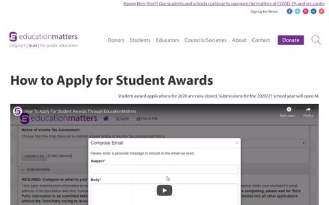 Apply for Student Awards - EducationMatters
