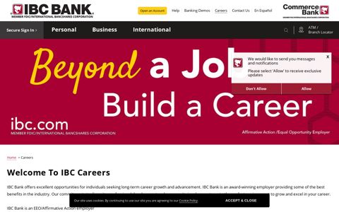 Careers | IBC Bank