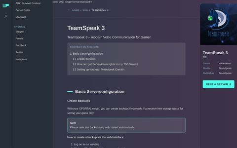 TeamSpeak 3 Settings for rented Voiceserver - GPORTAL Wiki