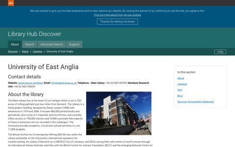 University of East Anglia | Jisc Library Hub Discover