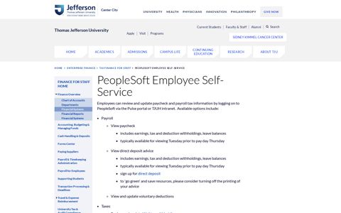 PeopleSoft Employee Self-Service - Thomas Jefferson ...