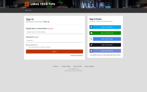Sign In - Linus Tech Tips