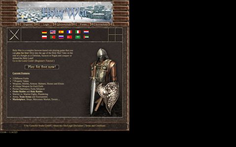 Role Play in the Middle Ages - Holy War | Browser Game