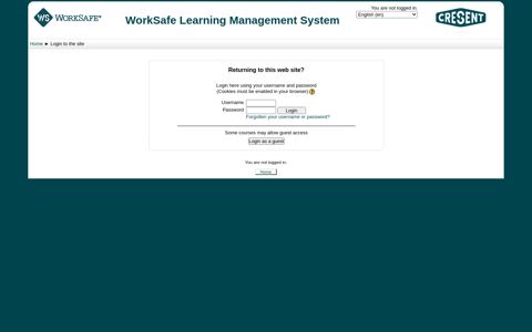 Login to the site - WorkSafe Learning Management System
