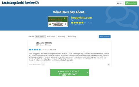 Froggyhits.com Review - What Users Say? - LeadsLeap