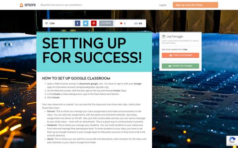 SETTING UP FOR SUCCESS! | Smore Newsletters
