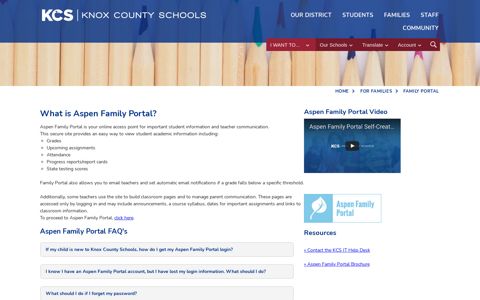 Family Portal / Aspen Family Portal Information - Knox County ...