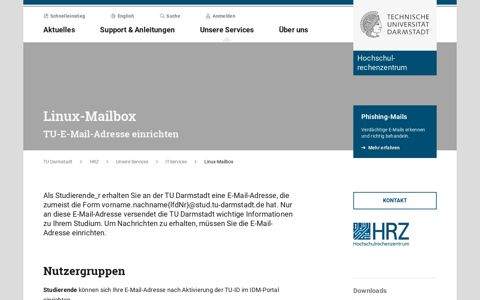 Linux-Mailbox - HRZ TU Darmstadt