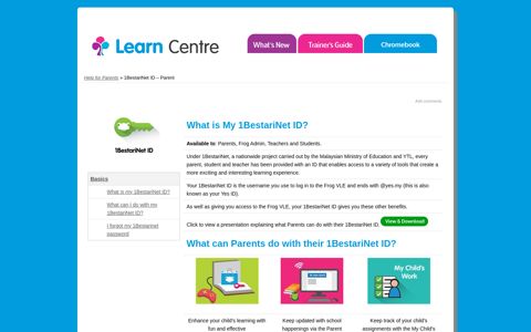 1BestariNet ID – Parent » Learn Centre - FrogAsia