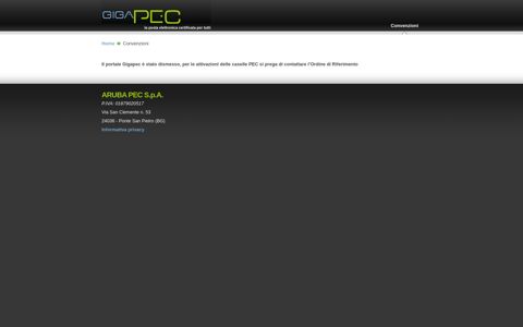 Convenzioni - Posta Elettronica Certificata GigaPec - Pec.it
