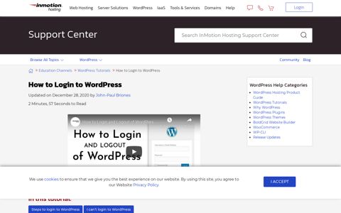 How to Login to WordPress | InMotion Hosting