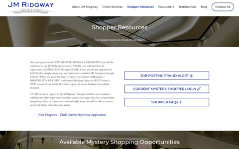 Shopper Resources | JM Ridgway