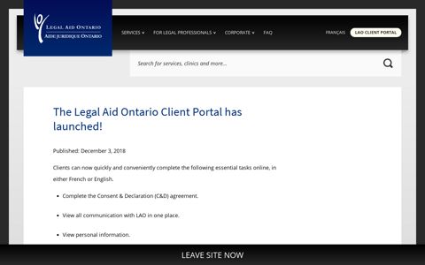 The Legal Aid Ontario Client Portal has launched!