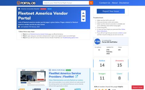 Fleetnet America Vendor Portal
