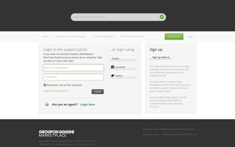 Login to the support portal - Groupon Goods Marketplace