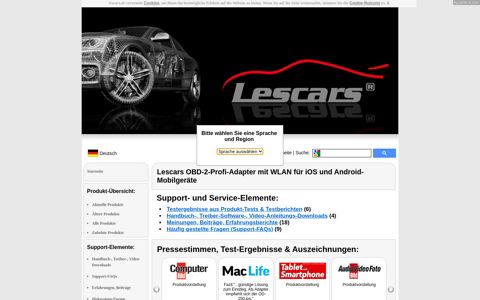 Lescars OBD-2-Profi-Adapter mit WLAN für iOS und Android ...