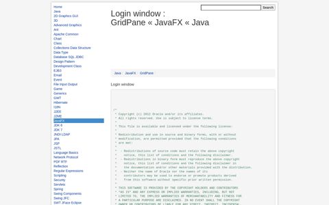 Login window : GridPane « JavaFX « Java - Java2s