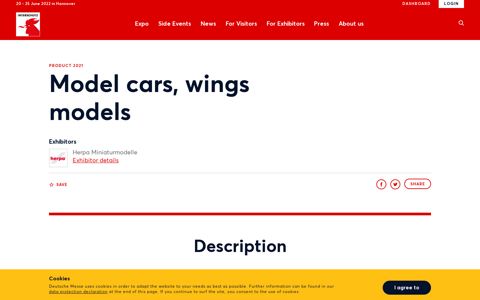 INTERSCHUTZ Product 2021: Model cars, wings models ...