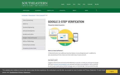 Google 2-Step Verification - Southeastern Louisiana University