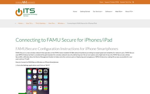 Connecting to FAMU Secure for iPhones/iPad - Information ...