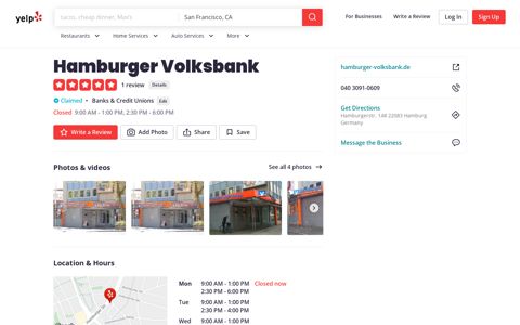 Hamburger Volksbank - Banks & Credit Unions ... - Yelp