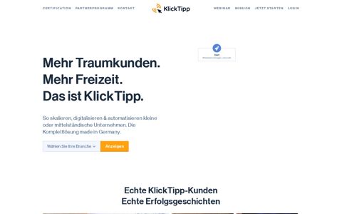 Frontpage - KlickTipp Marketing Automation