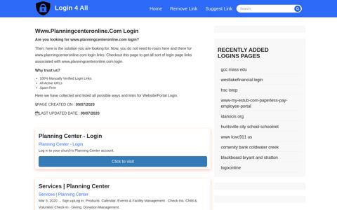 www.planningcenteronline.com login - Official Login Page ...