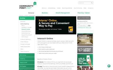 Interac® Online - Community First