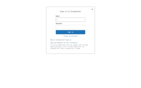 Zendesk Auth - Instaproofs, Inc. Support