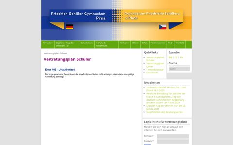 Vertretungsplan Schüler | Schiller-Gymnasium Pirna