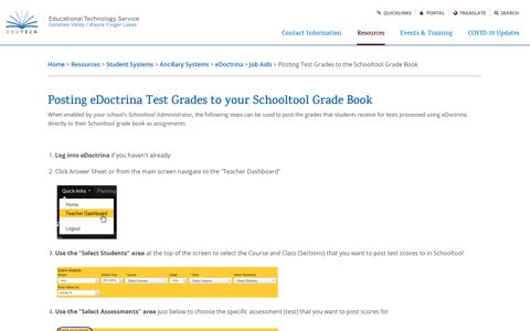 Posting Test Grades to the Schooltool Grade Book - EduTech